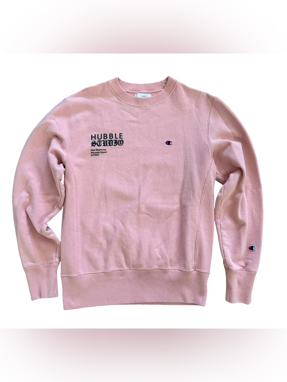 Champion Reverse Weave Hubble Studio Pink Graphic Crewneck Sweatshirt Small